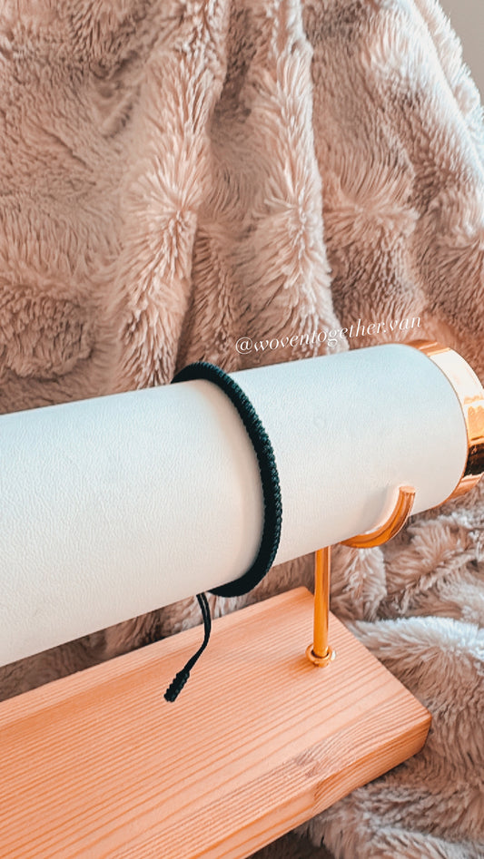 Thick Black Thread Bracelet