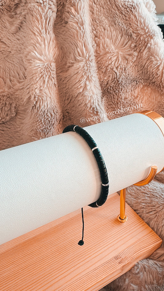 Black Natural Stone x Silver