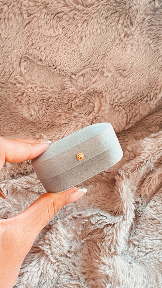 Grey Velvet Ring Holder