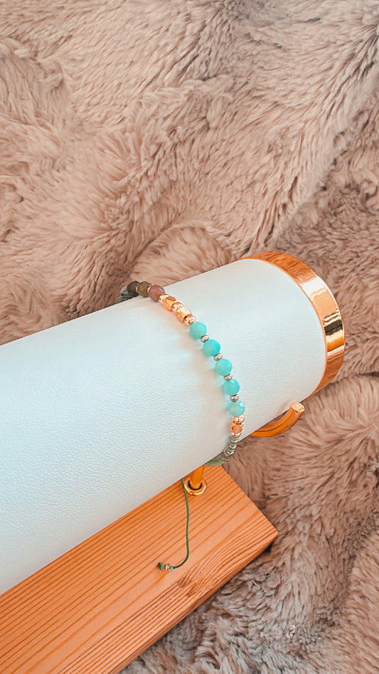 Thread Adjustable Rakhri - Light Greens