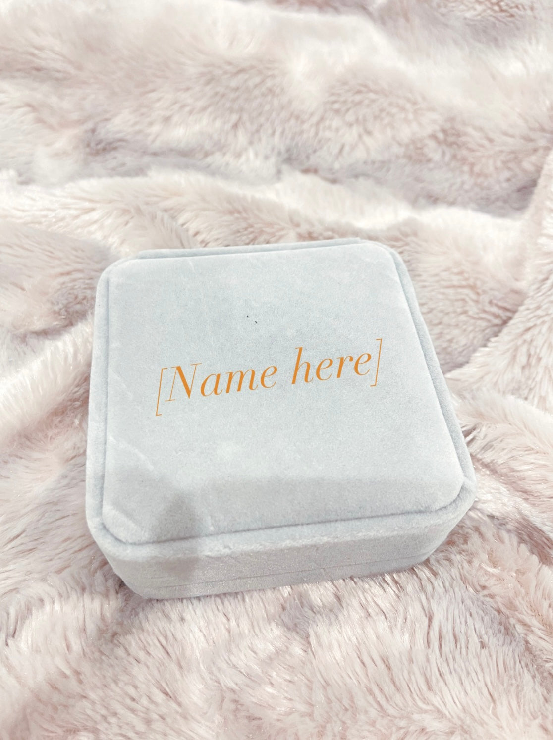 Personalized Grey Velvet Box