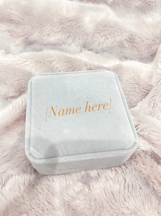 Personalized Grey Velvet Box