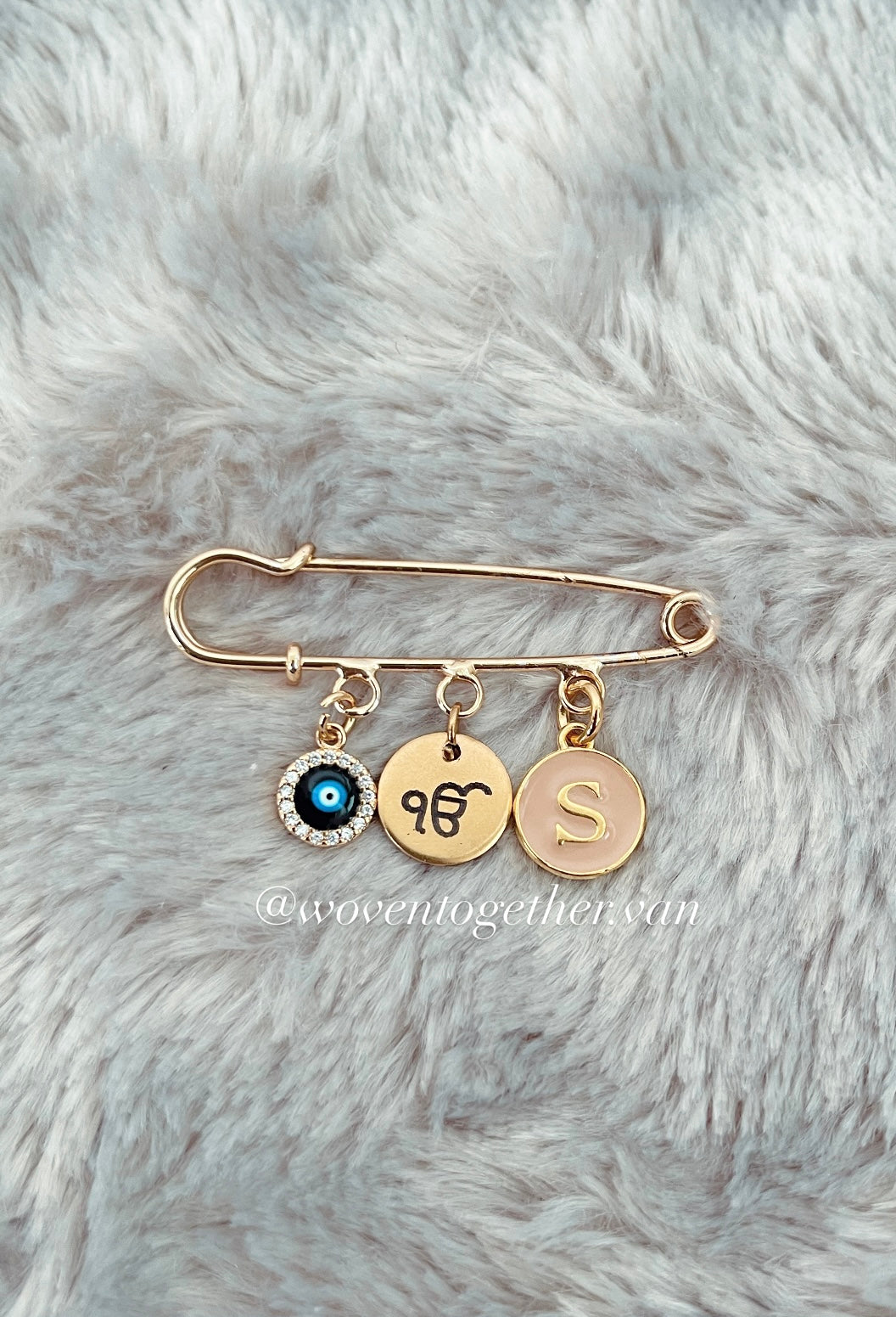 Pin Brooch x Ek Onkar (Nude Initial)