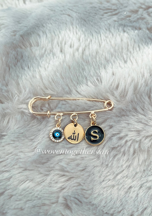 Pin Brooch x Allah (Black Initial)