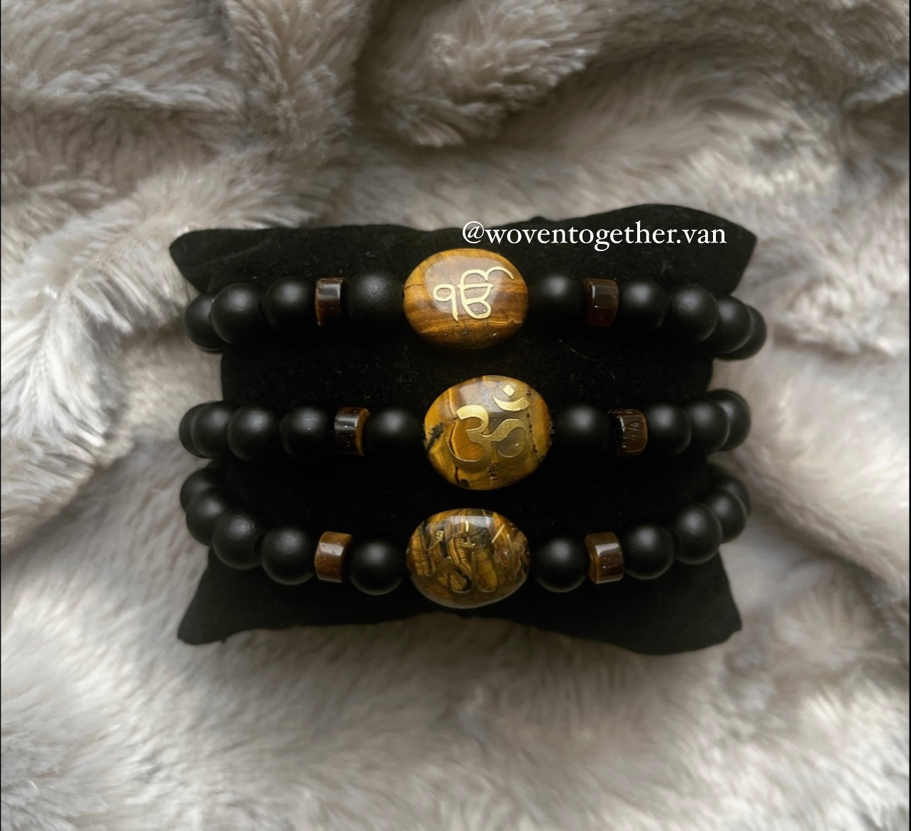 Tiger Eye x Gold Religious Symbol