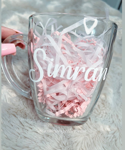 Glass Name Mug