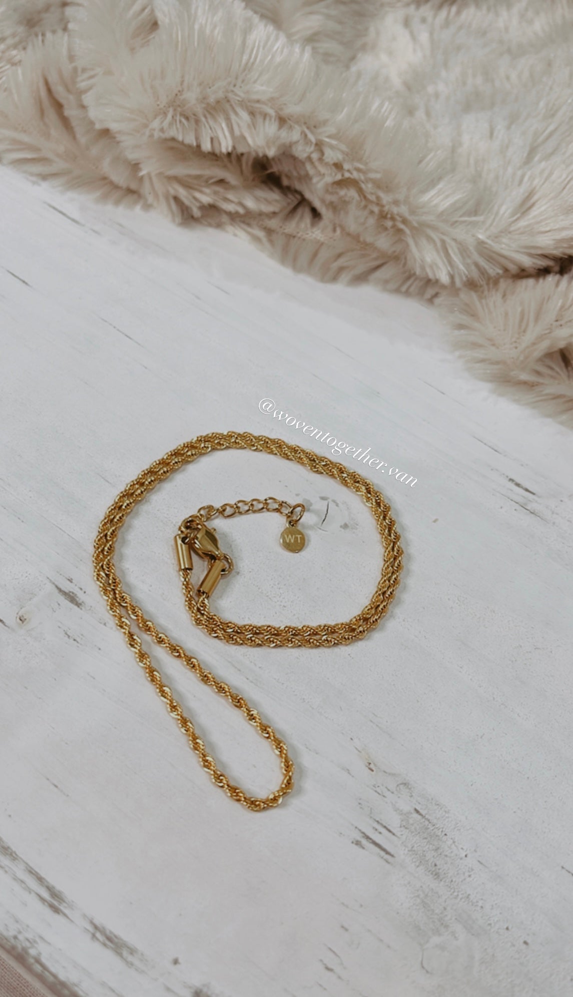 18k Gold Plated Rope Necklace